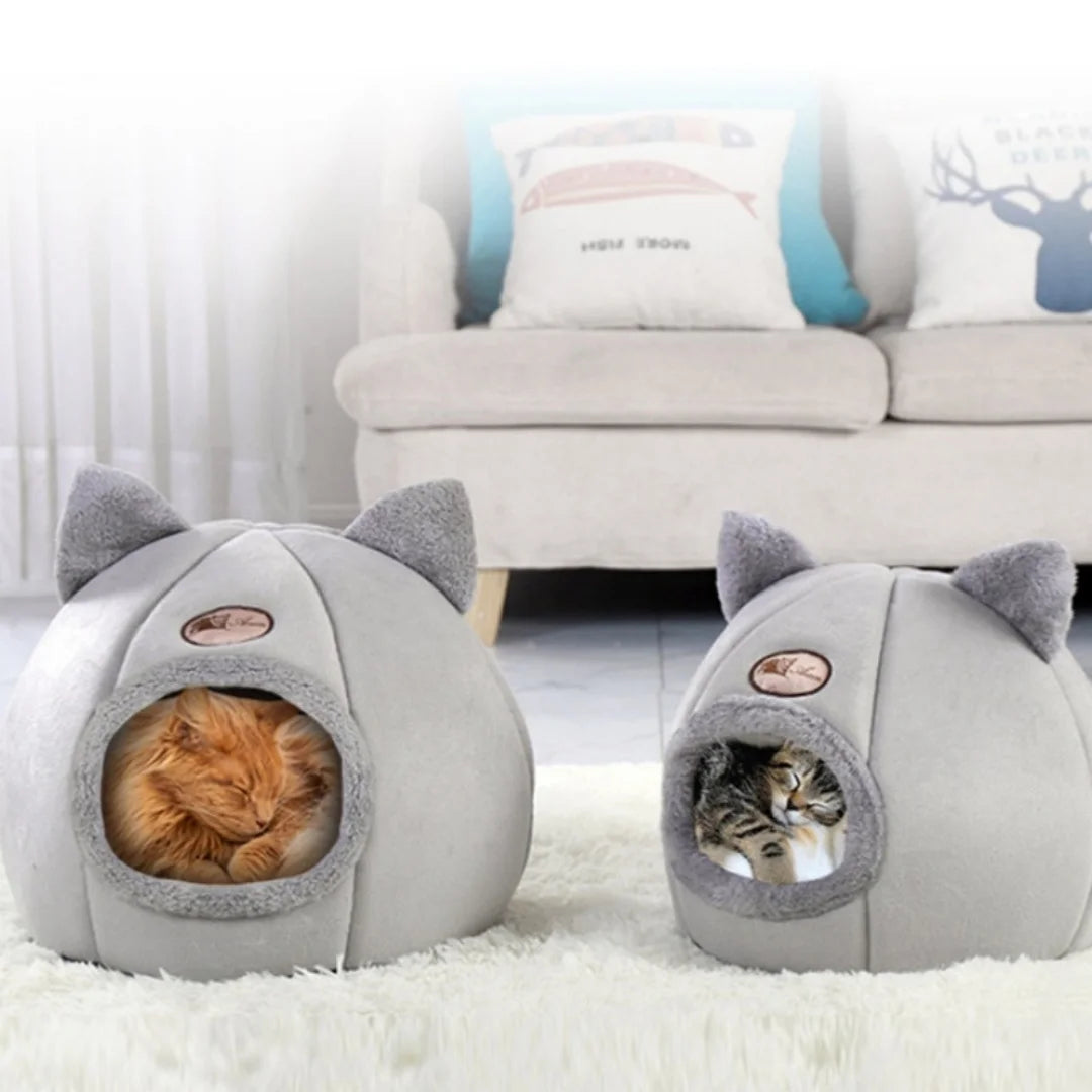 Pet bed with cat ears cat bed for small medium large cats Keep warm in winter Comfortable and soft Machine washable - https://mohammadcollection.com