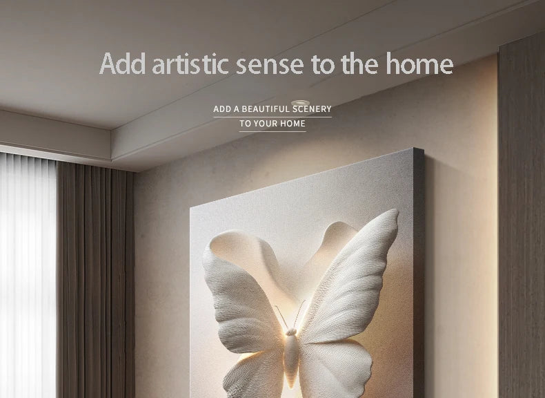 Elegant butterfly-shaped wall light fixture by MC THE BLACK DIAMOND, used as living room decor for ambient illumination.