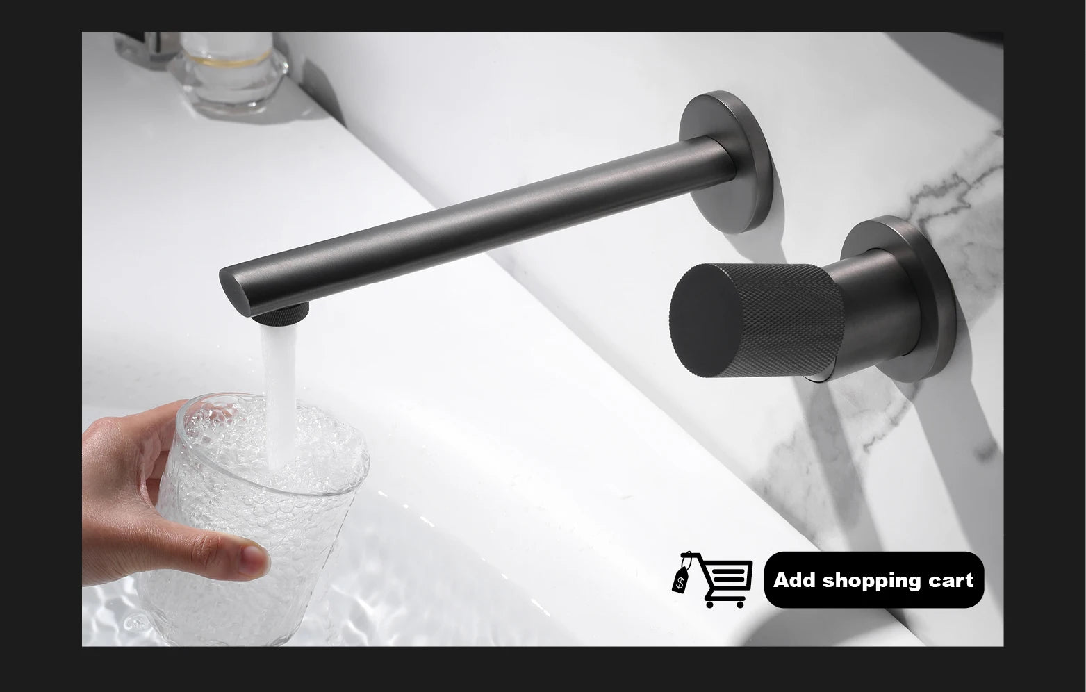 Luxruy rose gold brass wall-embedded bathroom bath sink faucet by MC THE BLACK DIAMOND, modern design with sleek finish.