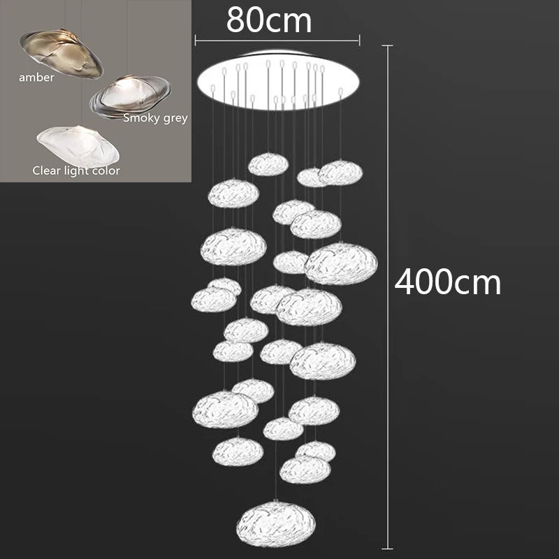 Nordic style pendant light by MC THE BLACK DIAMOND, stair chandelier for living room or bedroom decor, modern and elegant design