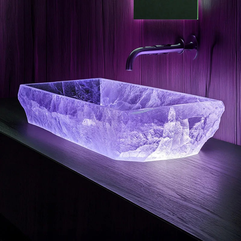 Resin dream crystal stone wash basin custom sales office model room bathroom single basin art table basin - https://mohammadcollection.com