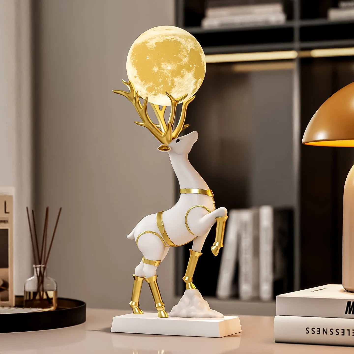 Modern Nordic Lucky Deer sculpture by 𝕄𝕔 𝕋𝕙𝕖 𝔹𝕝𝕒𝕔𝕜 𝔻𝕚𝕒𝕞𝕠𝕟�