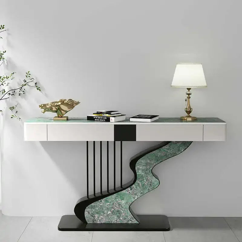 Modern MC Black Diamond midcentury metal console table with sleek design and sturdy frame, perfect for entryways or living rooms.