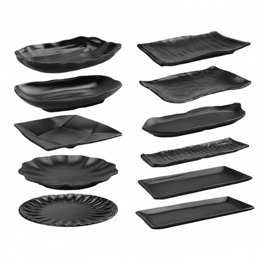 Black rectangular melamine kitchen plate by 𝕄𝕔 𝕋𝕙𝕖 𝔹𝕝𝕒𝕔𝕜 𝔻𝕚𝕒𝕞𝕠𝕟�