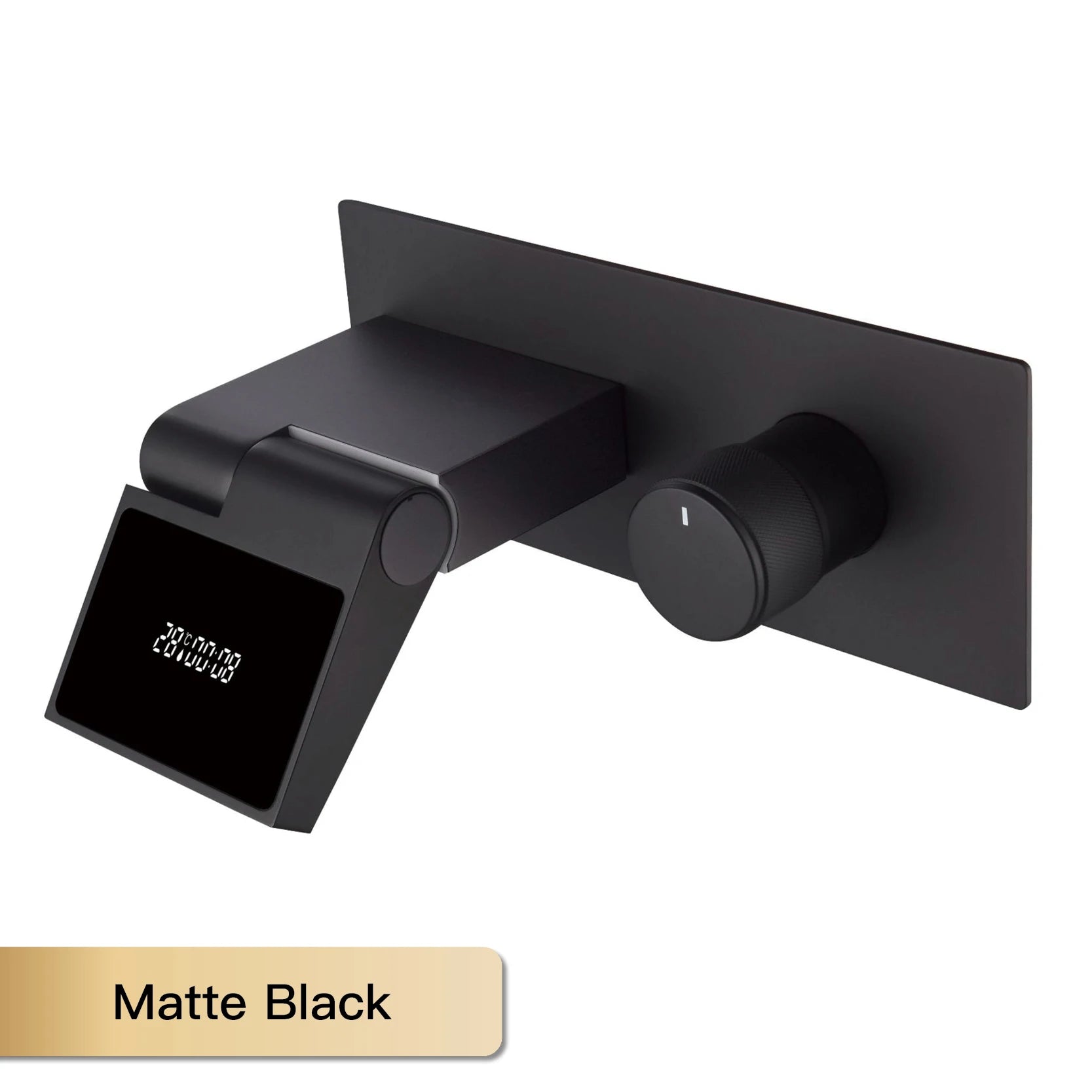 Intelligent black brass bathroom faucet with LED digital display design Hidden single handle cold & hot 2 control wash basin Tap - https://mohammadcollection.com