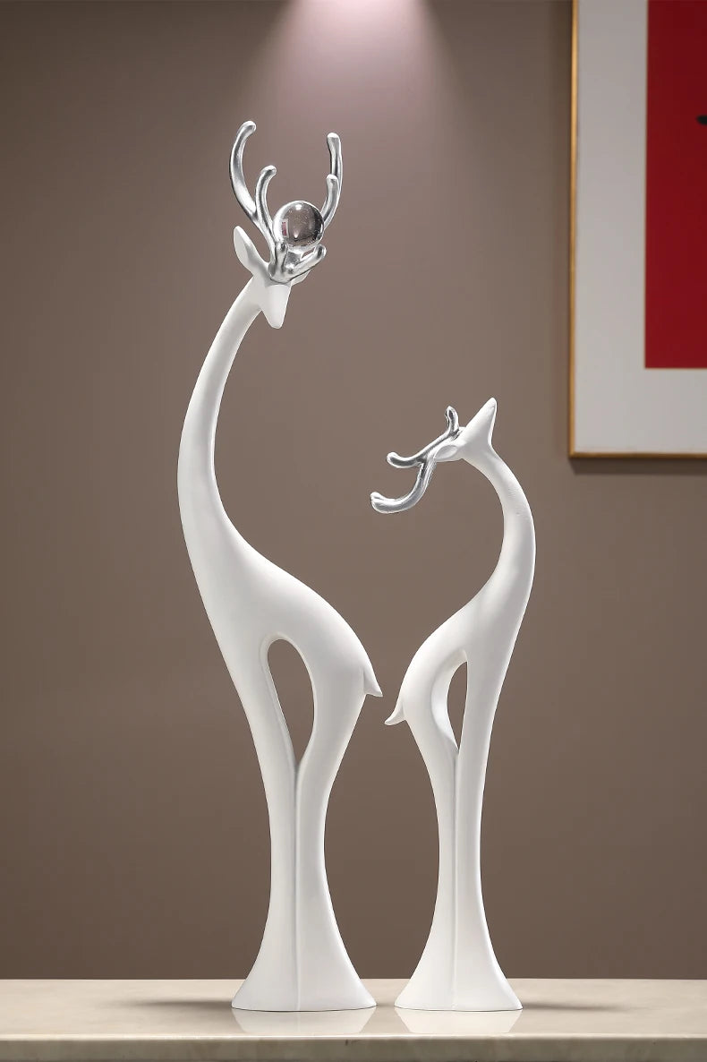 Modern Simple Home Decor Couple Deer Figurine Ornament Light Luxury Living Room TV Cabinet Entrance Desk Decoration Wedding Gift - ๐๐ฎ ๐๐๐ ๐น๐๐๐๐ ๐ป๐๐๐๐ ๐๐