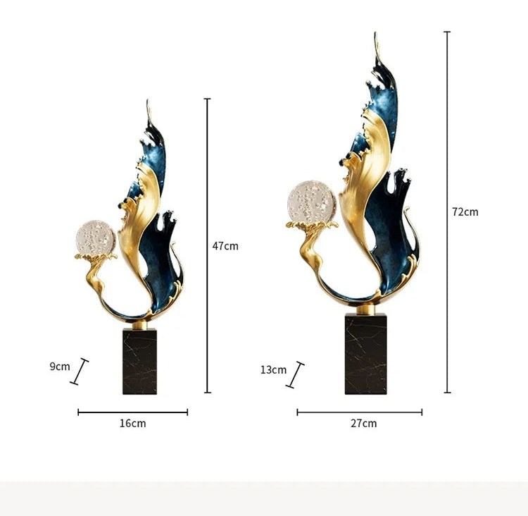 Metal figurine from MC THE BLACK DIAMOND, high-end atmosphere home decor accessory, detailed decorative sculpture.