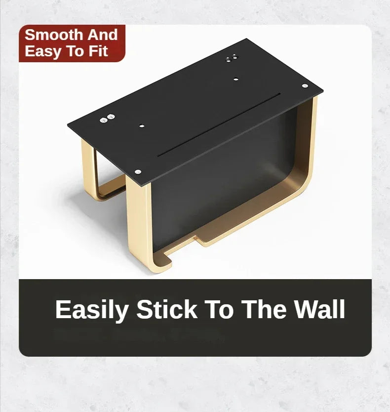 Black Gold Toilet Paper Holder Bathroom Wall Mount Multifunction WC Phone Towel Roll Shelf Accessories - https://mohammadcollection.com
