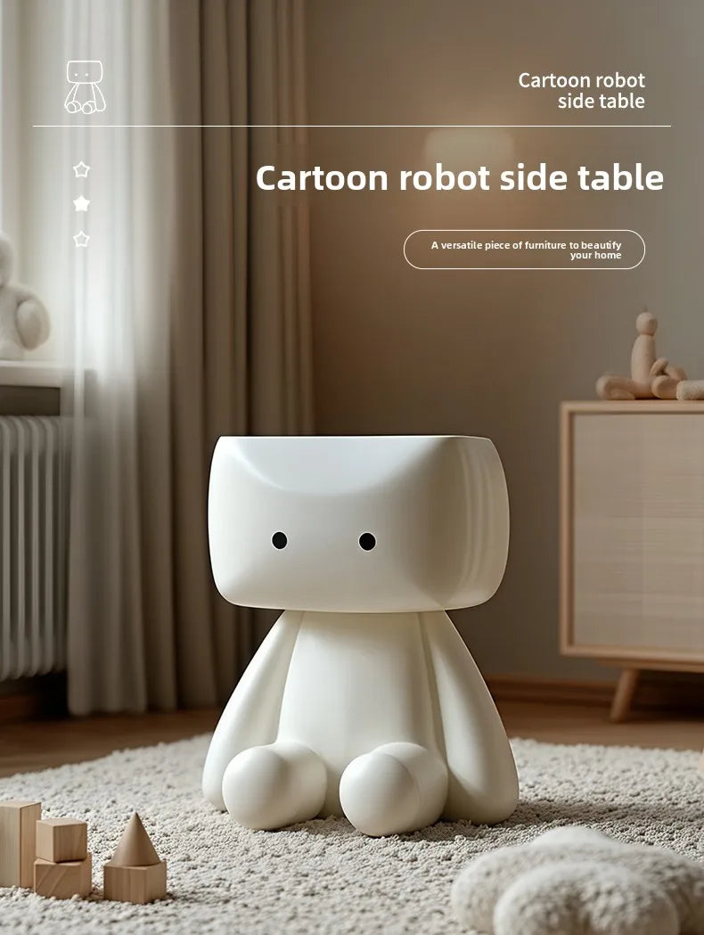 Nordic Style Furniture Living Room Cartoon Robot Statue Side Table Creative Coffee Table Children&