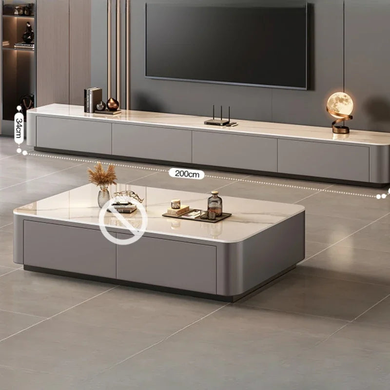 Luxury Nordic designer TV stand with speaker organizer, minimalist wooden home furniture, ideal for hallways and modern living spaces.