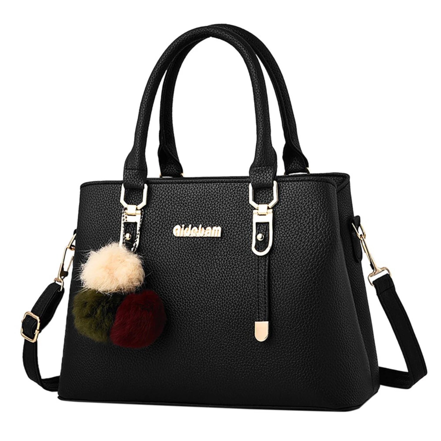 Large capacity leather messenger handbag for women by MC THE BLACK DIAMOND, featuring a stylish design and spacious interior.