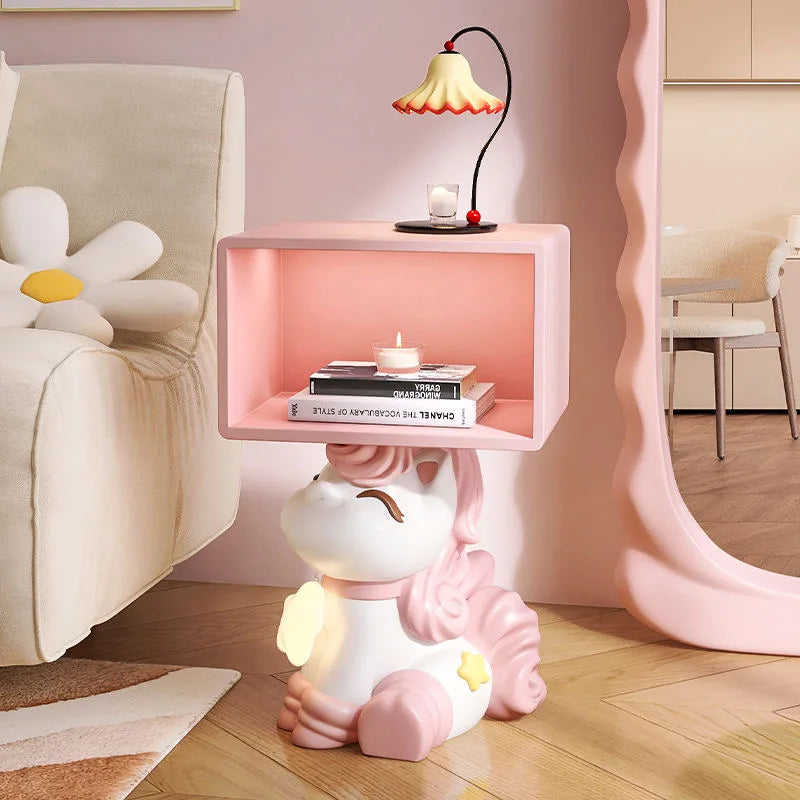Bedroom Bedside Table Girl Room Decoration Accessories Creative Pink Furniture Gift Modern Cream Style Cartoon Horse Night Stand - 𝕄𝕮 𝕋𝕙𝕖 𝔹𝕝𝕒𝕔𝕜 𝔻𝕚𝕒𝕞𝕠𝕟𝕕