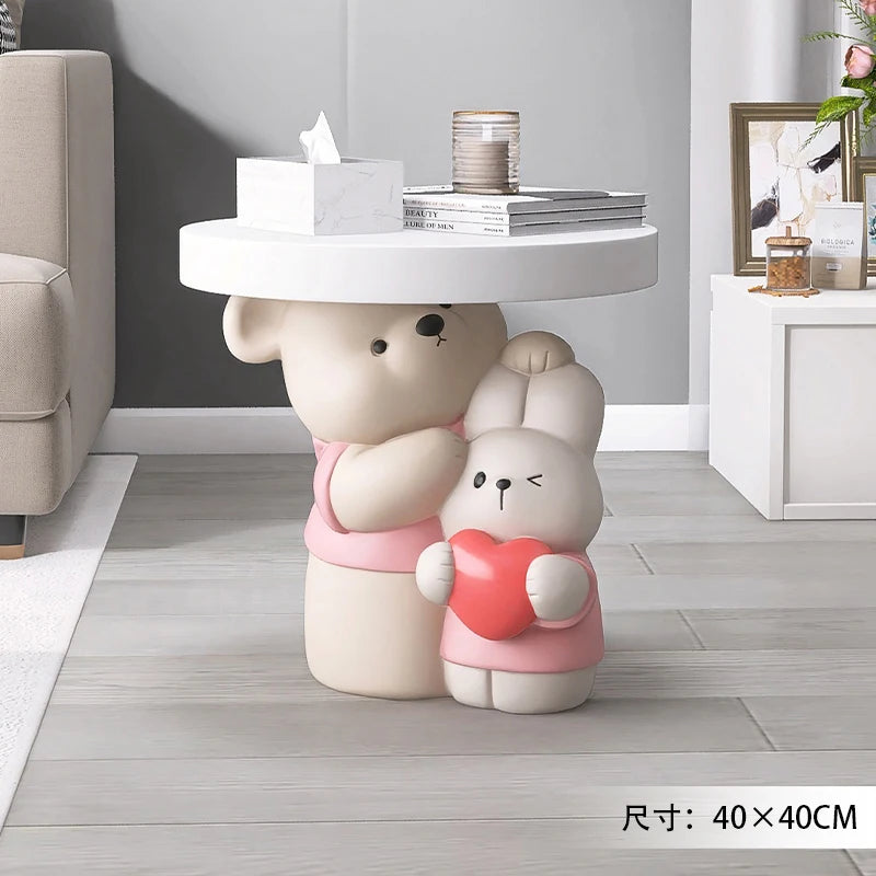 Cream Style Home Decor Parent-child Bear Statue Coffee Table Creative Livingroom Sofa Side Table Bedroom Bedside Table Furniture - ๐๐ฎ ๐๐๐ ๐น๐๐๐๐ ๐ป๐๐๐๐ ๐๐