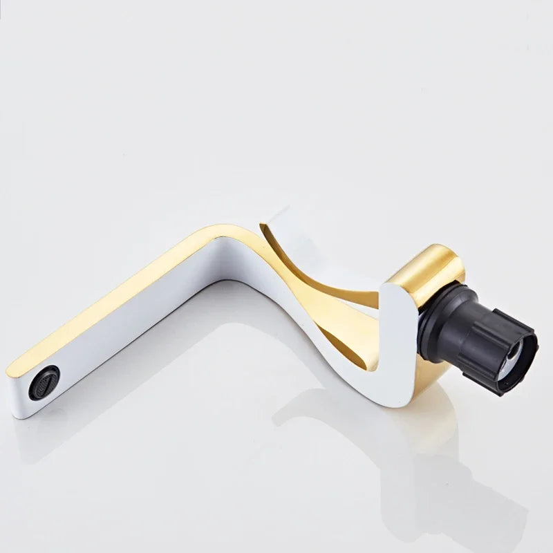 Luxury White Gold Bathroom Mixer Tap Brass Wash Basin Faucet Hot and Cold Water Sink Retro Faucet Single Hole Faucet Bathroom - https://mohammadcollection.com