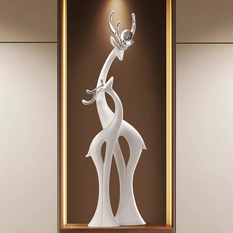 Modern Simple Home Decor Couple Deer Figurine Ornament Light Luxury Living Room TV Cabinet Entrance Desk Decoration Wedding Gift - ๐๐ฎ ๐๐๐ ๐น๐๐๐๐ ๐ป๐๐๐๐ ๐๐
