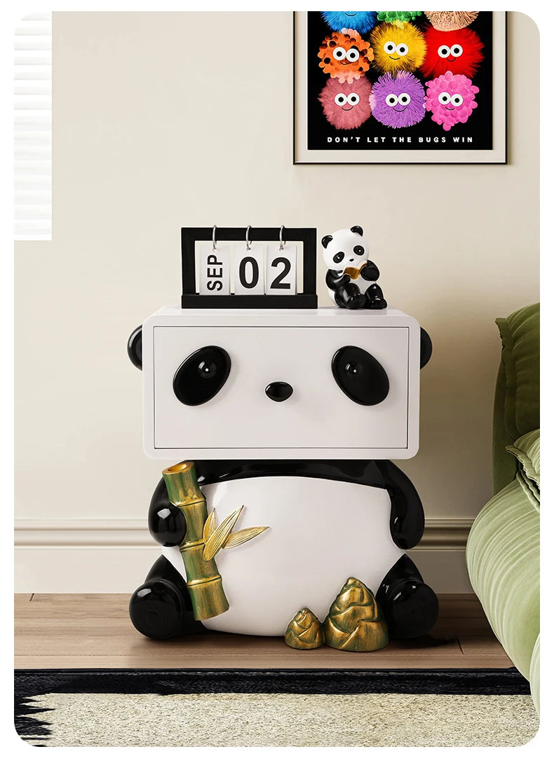 Cute Panda Bedside Table, Creative Floor Storage Ornament, Living Room, Bedroom, Sofa, Side Cabinet, Home Decoration, Furniture - ๐๐ฎ ๐๐๐ ๐น๐๐๐๐ ๐ป๐๐๐๐ ๐๐