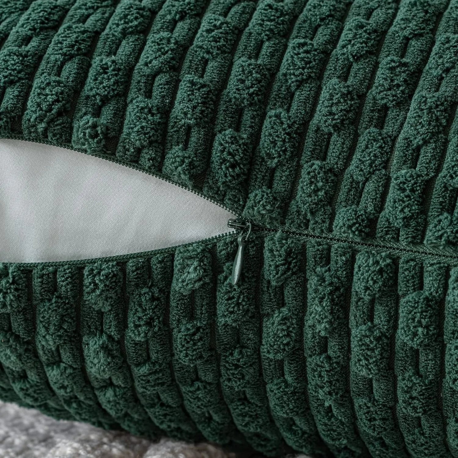 Dark green 16x16 inch corduroy throw pillow cover by 𝕄𝕔 𝕋𝕙𝕖 𝔹𝕝𝕒𝕔𝕜 𝔻𝕚𝕒𝕞