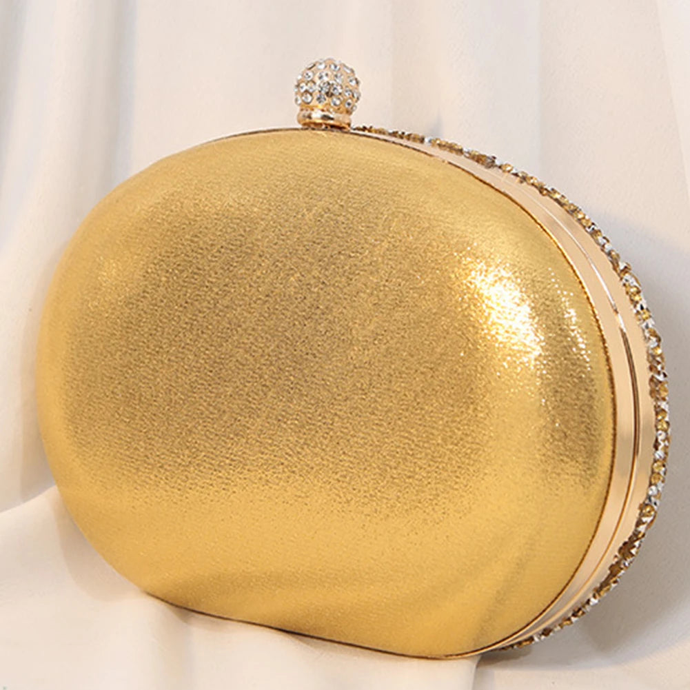 Luxury diamond-embellished women's clutch evening bag by MC THE BLACK DIAMOND, featuring an elegant satin scarf design.