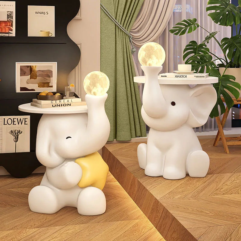 Creative Elephant Statue Side Table, living room Small Coffee Table, Bedroom Bedside Table, Cute Home Decor Furniture, Modern - https://mohammadcollection.com