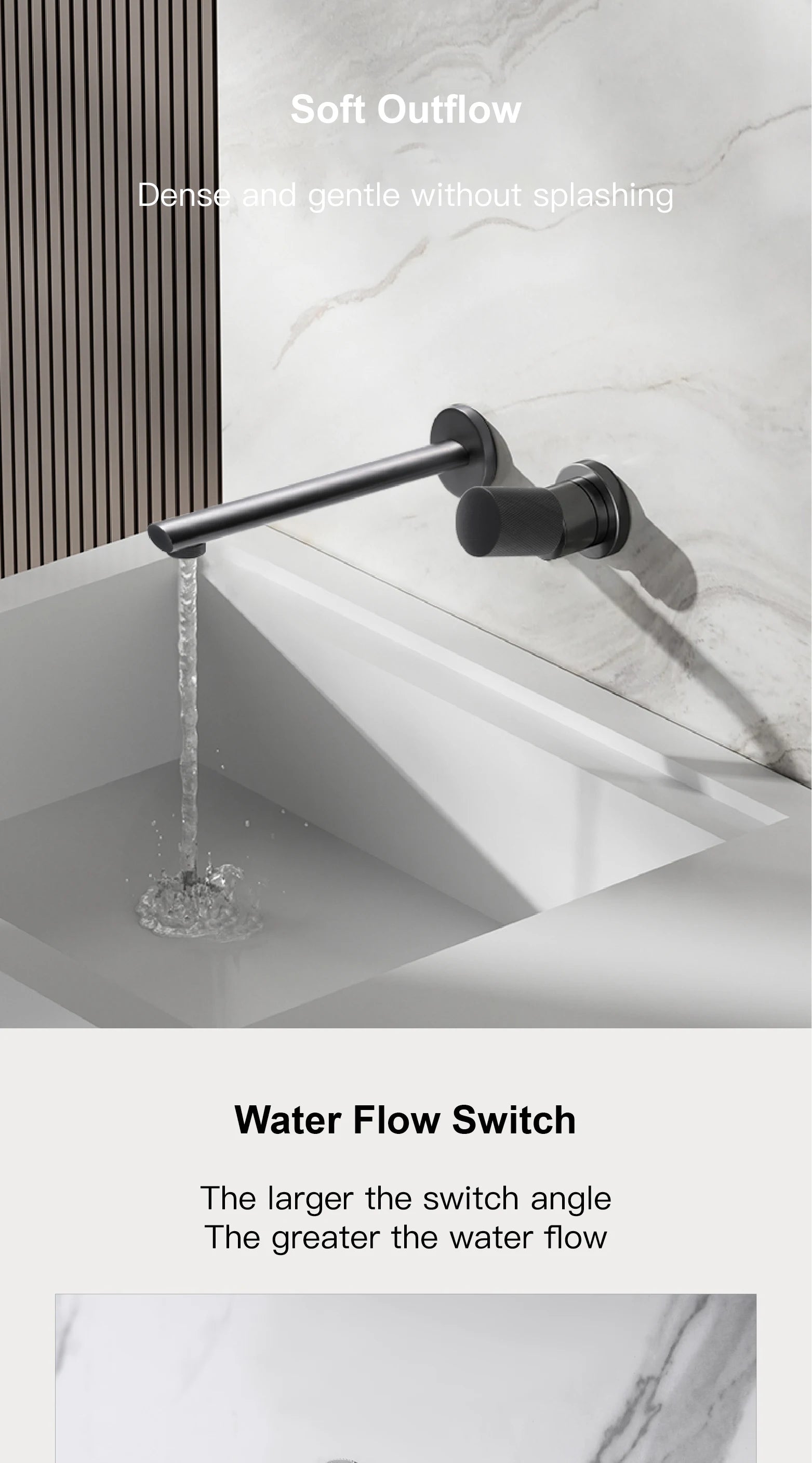 Luxury rose gold brass wall-embedded bathroom bath sink faucet by MC THE BLACK DIAMOND, modern design with sleek finish.