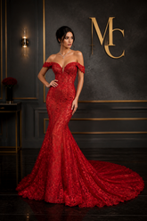 MC THE BLACK DIAMOND sweetheart long sleeve prom dress with side details, elegant evening gown for formal occasions.