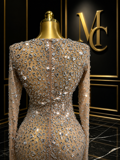 MC THE BLACK DIAMOND sparkling diamond short party dress with elegant design, perfect for special occasions and celebrations.