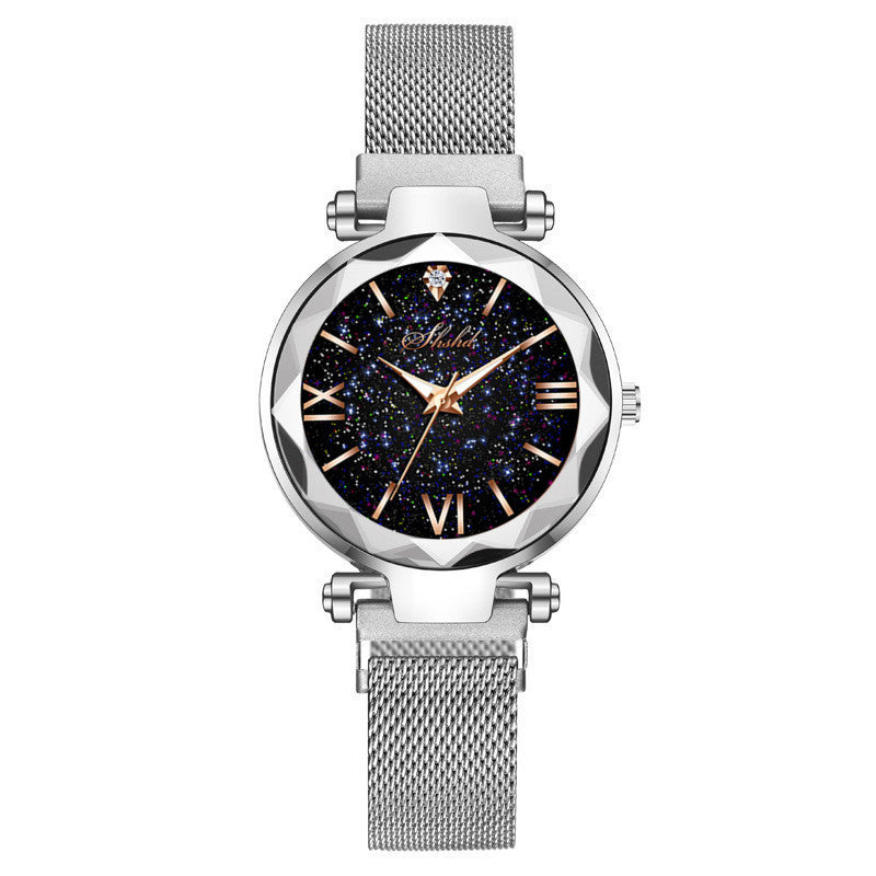 Starry Quartz Watch Lazy Magnet Strap slip-on shoes by Mohammad Collection featuring a stylish design and comfortable fit.