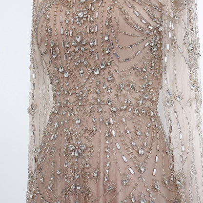 Long Sleeves High Neck Dubai Luxury Evening Dress for Women Wedding Party Arabic Formal Gowns SS587 Customized