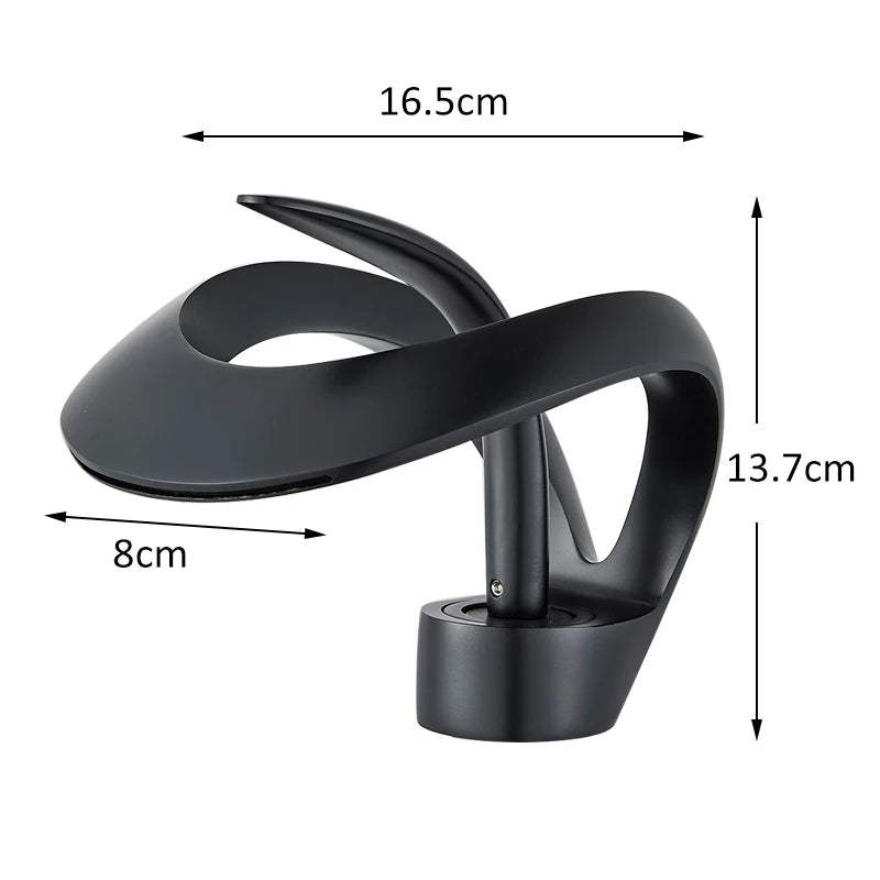 Solid brass waterfall bathroom sink faucet by MC THE BLACK DIAMOND with single handle for hot and cold water control.