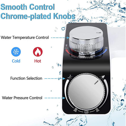 Bidet Toilet Seat Attachment Non-Electric Self-Cleaning Dual Nozzles Wash Hot Cold Mixer Water Lady Bathroom Accessories Sprayer - https://mohammadcollection.com