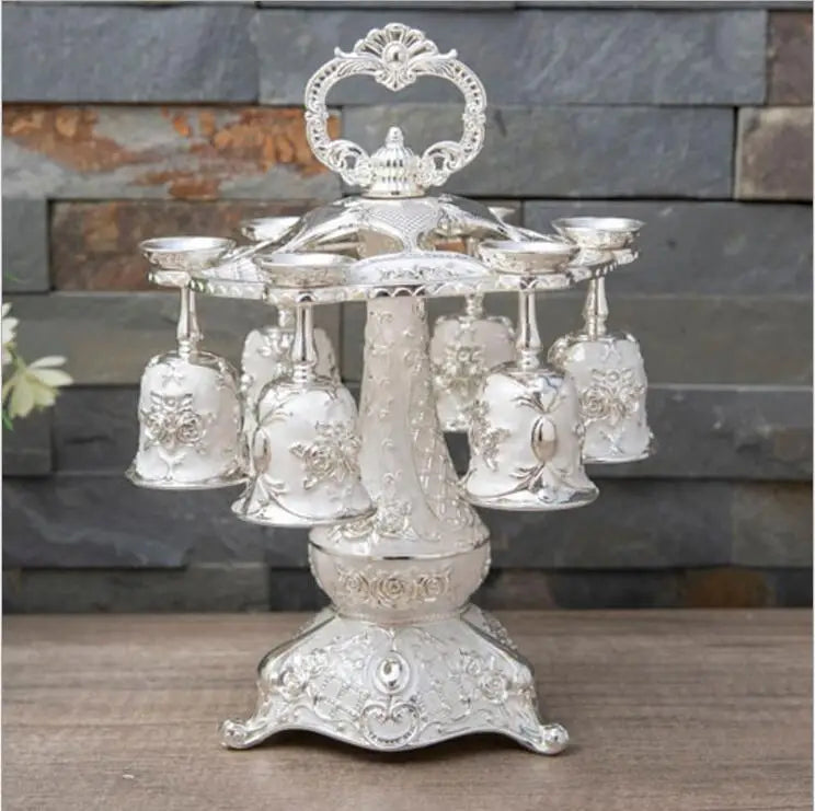 Set of six metallic gold and silver decorative whiskey cups by 𝕄𝕮 𝕋𝕙𝕖 𝔹𝕝𝕒𝕔𝕜 𝔻𝕚𝕒𝕞𝕠