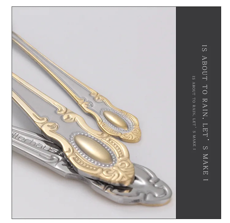 sets of steel knife and fork spoon