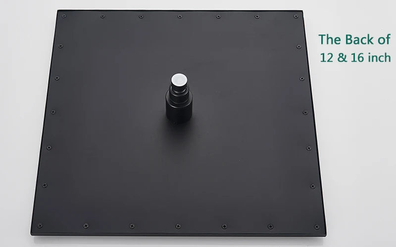 Matte black thermostatic shower faucet set with concealed installation, ceiling rainfall shower head, and mixer tap from 𝕄𝕔 𝕋𝕙𝕖 𝔹𝕝𝕒𝕔𝕜 𝔻�