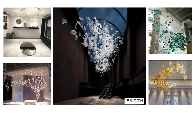 Creative Crystal Stone Pendant Hotel Sales Office Conference Room Sand Table Post-modern Lobby Art Personality Pendant Pendant