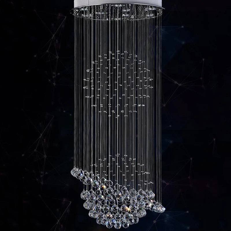 LED crystal chandelier by MC THE BLACK DIAMOND, stylish creative design ideal for living rooms and bedrooms with sparkling crystals.