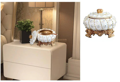 European Resin Diamond Fruit Plate Dried Fruit Candy Dish Tissue Box Ornaments Home Livingroom Table Furnishing Decoration Craft - https://mohammadcollection.com