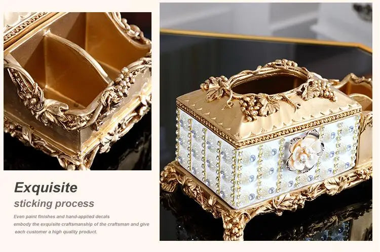 European Resin Diamond Fruit Plate Dried Fruit Candy Dish Tissue Box Ornaments Home Livingroom Table Furnishing Decoration Craft - https://mohammadcollection.com
