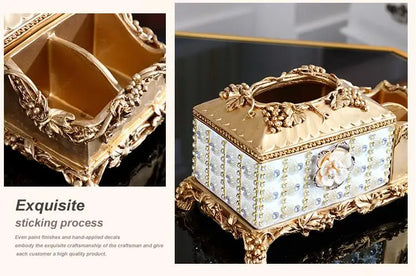 European Resin Diamond Fruit Plate Dried Fruit Candy Dish Tissue Box Ornaments Home Livingroom Table Furnishing Decoration Craft - https://mohammadcollection.com