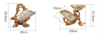 European Resin Diamond Fruit Plate Dried Fruit Candy Dish Tissue Box Ornaments Home Livingroom Table Furnishing Decoration Craft - https://mohammadcollection.com