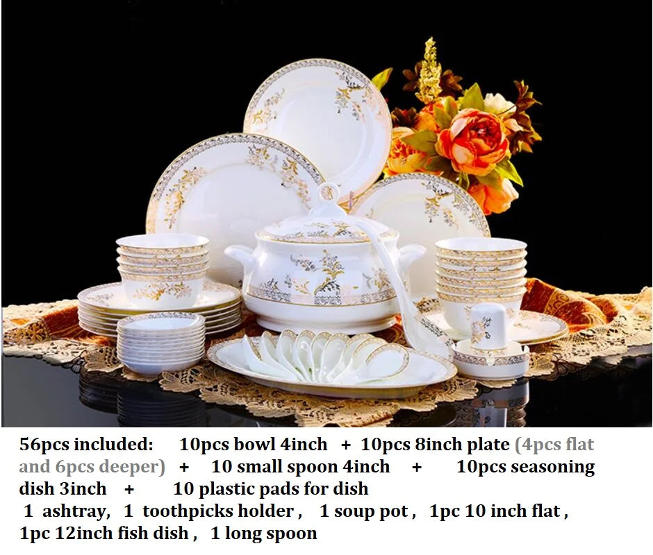Set of 56-piece kitchen dinnerware set by 𝕄𝕔 𝕋𝕙𝕖 𝔹𝕝𝕒𝕔𝕜 𝔻𝕚𝕒𝕞𝕠�