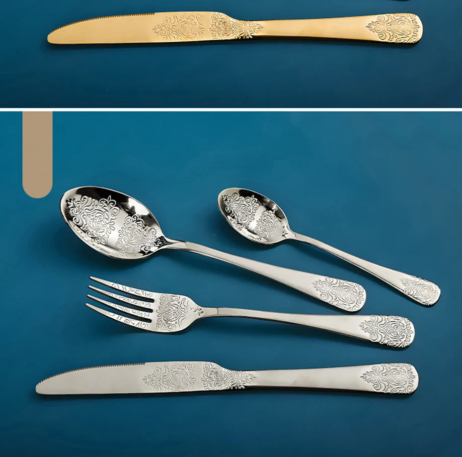 16/24-piece silverware set by 𝕄𝕔 𝕋𝕙𝕖 𝔹𝕝𝕒𝕔𝕜 𝔻𝕚𝕒𝕞𝕠𝕟