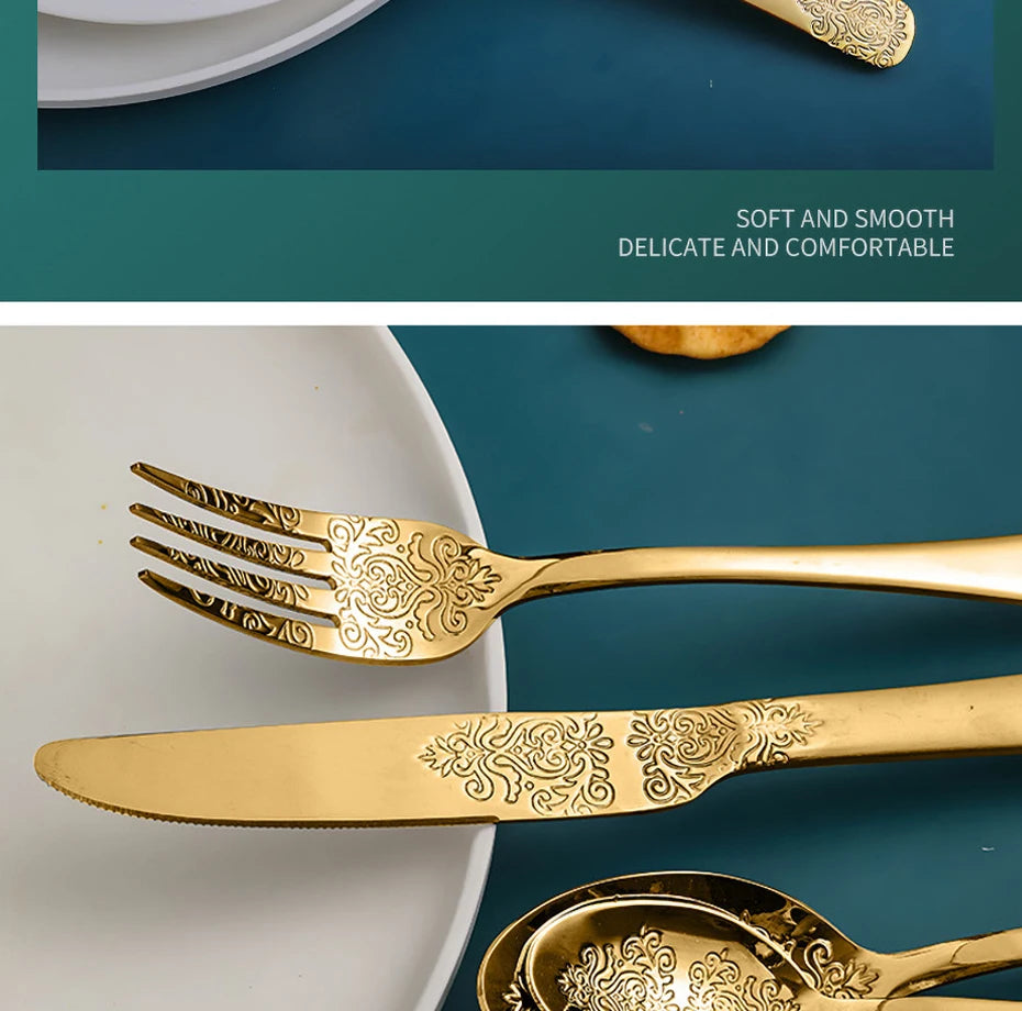 16/24-piece stainless steel silverware set by 𝕄𝕔 𝕋𝕙𝕖 𝔹𝕝𝕒𝕔𝕜 𝔻𝕚𝕒𝕞𝕠�