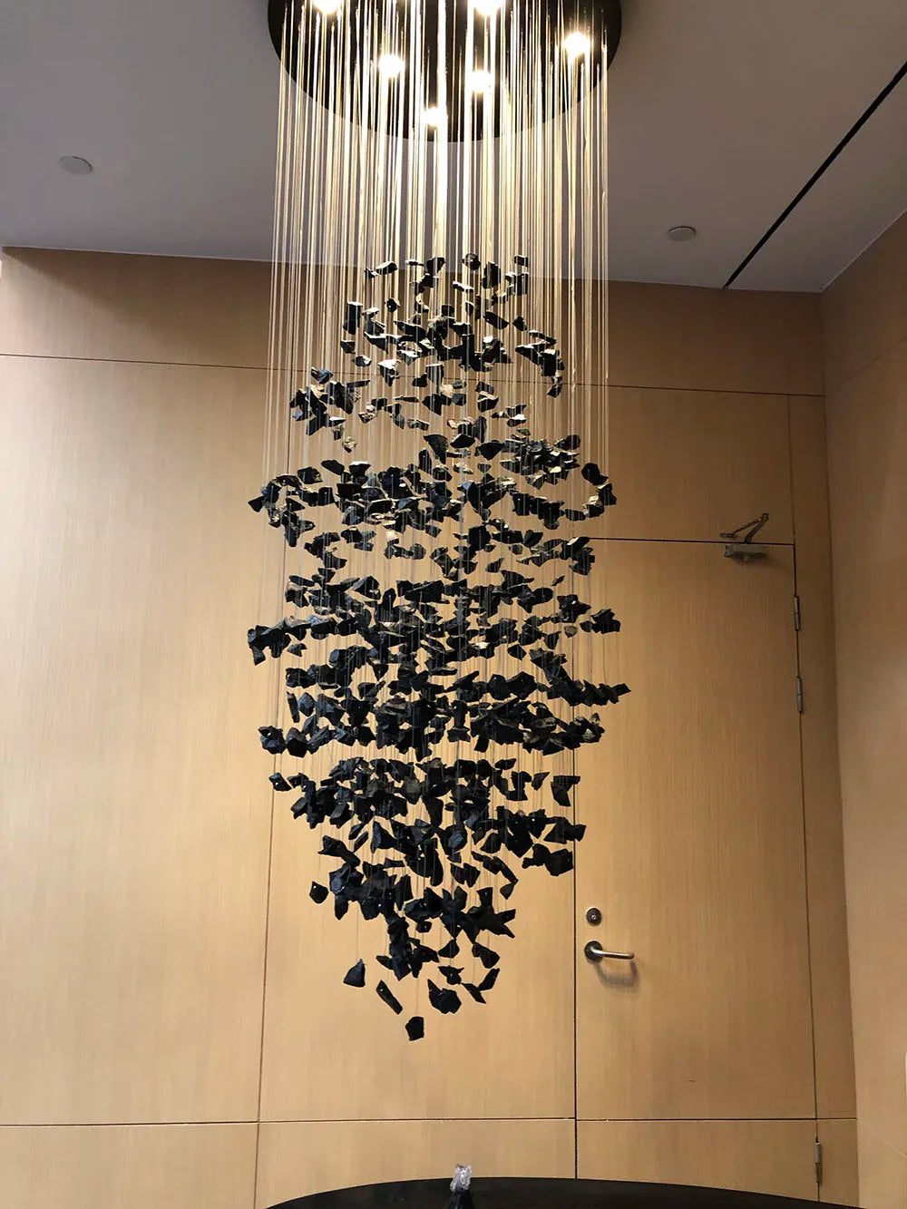 Modern Stone Crystal Led Chandelier Large Luxury Staircase Living Room Light Fixture Long Hallway Lobby Indoor Home Hanging Lamp