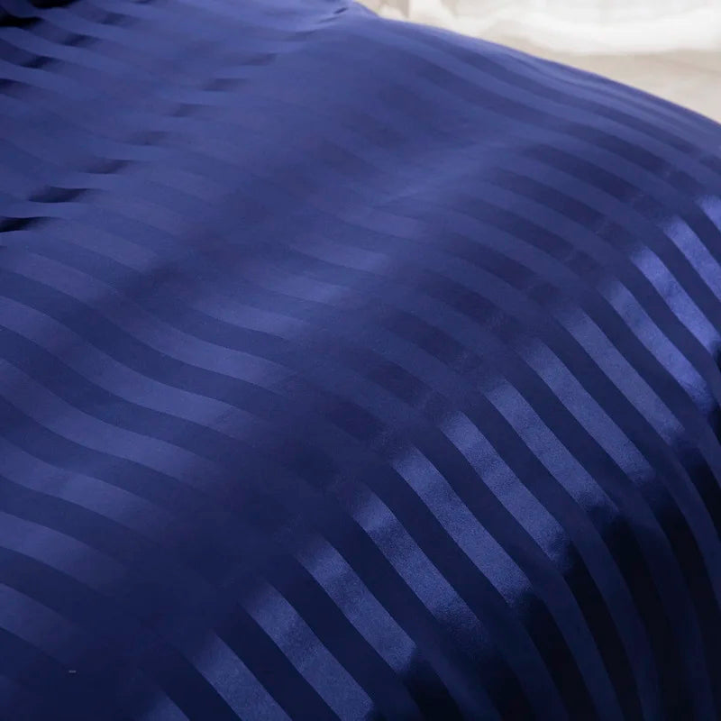 Luxury ivory satin striped duvet cover set by 𝕄𝕔 𝕋𝕙𝕖 𝔹𝕝𝕒𝕔𝕜 𝔻𝕚𝕒𝕞𝕠𝕟