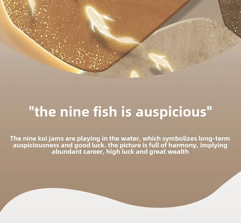 Modern Nine Fish Map Wall Clock by MC THE BLACK DIAMOND with luminous features, ideal for corridor or entrance wall decoration.