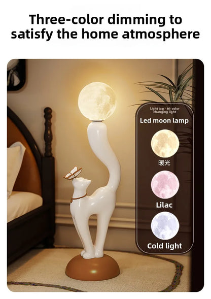 Creative Cat Statue Floor Decoration Nordic Retro Home Soft Decor Living Room Sofa Bedroom Bedside Atmosphere Luminous Ornament - 𝕄𝕮 𝕋𝕙𝕖 𝔹𝕝𝕒𝕔𝕜 𝔻𝕚𝕒𝕞𝕠𝕟𝕕