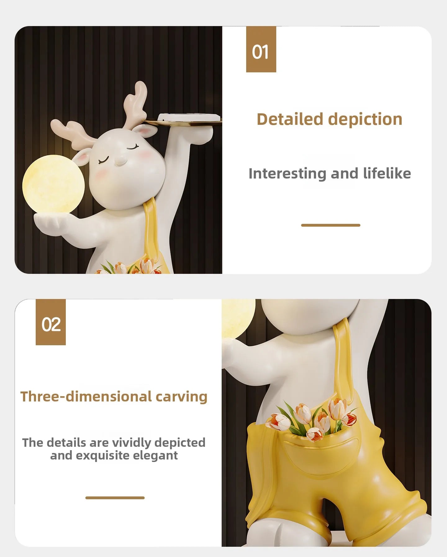 Nordic home decor figurines by MC THE BLACK DIAMOND, showcasing elegant decorative sculptures for modern interior styling.