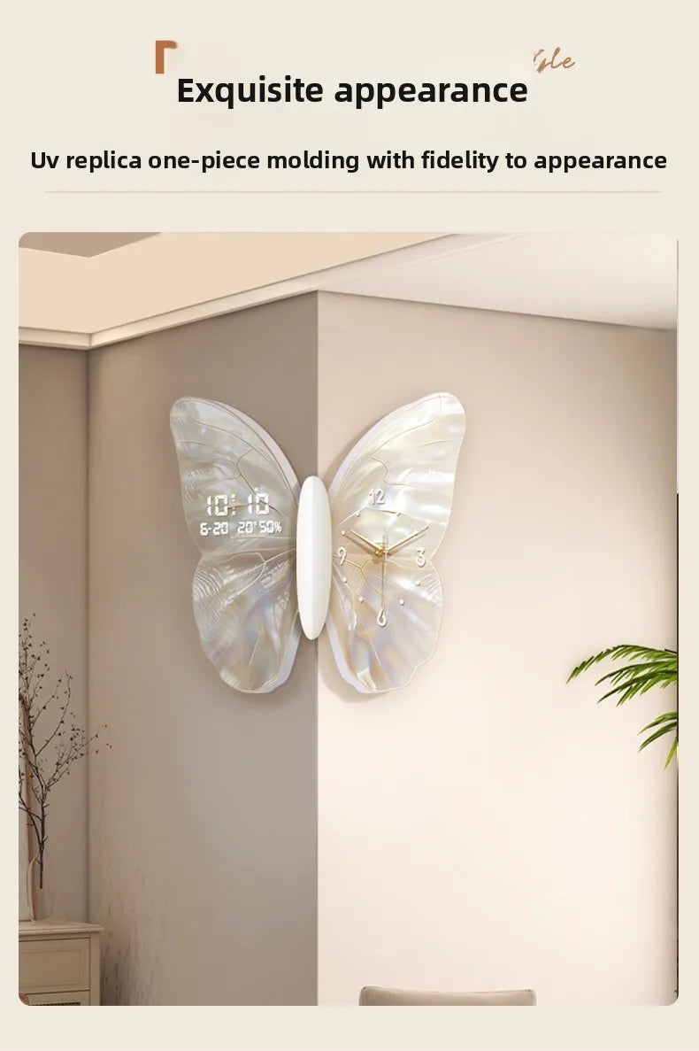 Double-sided corner wall clock by MC THE BLACK DIAMOND featuring a mute white digital display and modern decorative design.