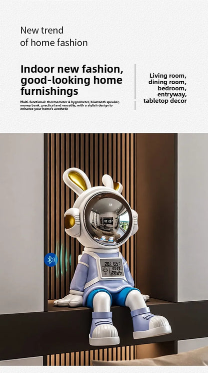 Astronaut Rabbit Sitting Desk Decoration Nordic Luxury Living Room Entrance TV Cabinet Decorative Figurines Housewarming Gift - 𝕄𝕮 𝕋𝕙𝕖 𝔹𝕝𝕒𝕔𝕜 𝔻𝕚𝕒𝕞𝕠𝕟𝕕