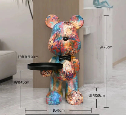 Home Decor Creative Doll Bear Floor Ornament Living Room Trend Soft Decoration Welcome Reception Storage Tray Animal Statue Gift - 𝕄𝕮 𝕋𝕙𝕖 𝔹𝕝𝕒𝕔𝕜 𝔻𝕚𝕒𝕞𝕠𝕟𝕕